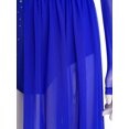 thumbnail image 7 of YiZYiF Womens Sparkly Lyrical Dance Costume Long Sleeve Ruched Backless Figure Skating Dress Leotard Royal Blue L, 7 of 7