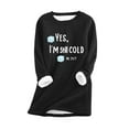thumbnail image 2 of DPTALR Women's Round Neck Thickened Plush Warm Long Sleeve Tops, 2 of 3