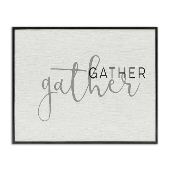 Stupell Industries Rustic Lodge Gather Typography Black Framed Giclee Art, 14 x 11, by Lil' Rue