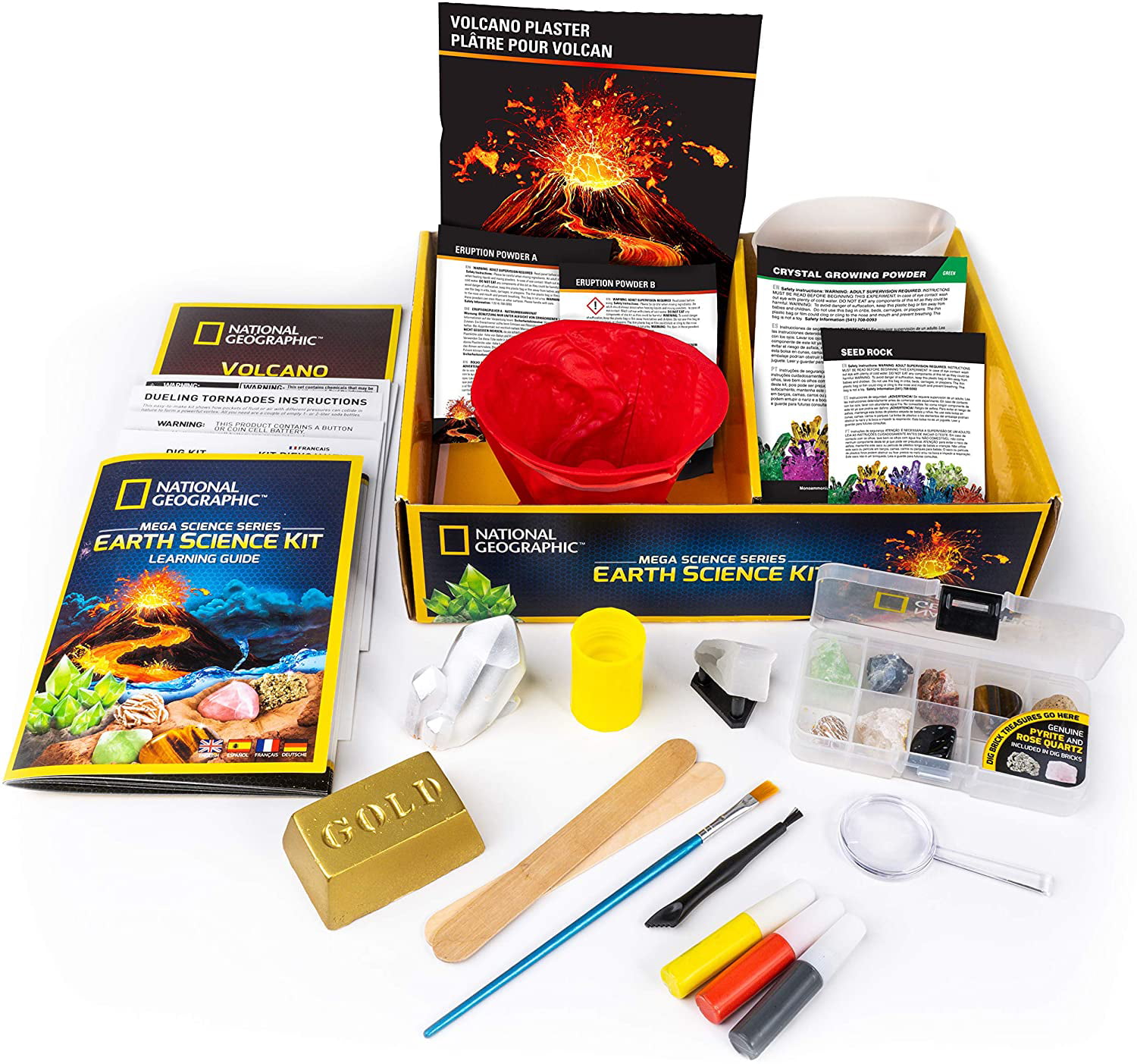 NATIONAL GEOGRAPHIC Earth Science Kit Over 15 Experiments Crystal Growing Kit 