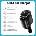 thumbnail image 7 of 5 in 1 Car Charger Retractable, 120W Fast Charging USB-C Car Adapter with Dual Retractable Cables, Aroma Diffuser & Ambient Light for iPhone 16/15/14 and Android, 7 of 7