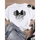 thumbnail image 2 of Disney Fashion Bow Love Valentine Women Cartoon Print Clothing Mickey Mouse Tee Shirt Casual Graphic Short Sleeve T-shirtsXL Gao Jinjia LED, 2 of 2