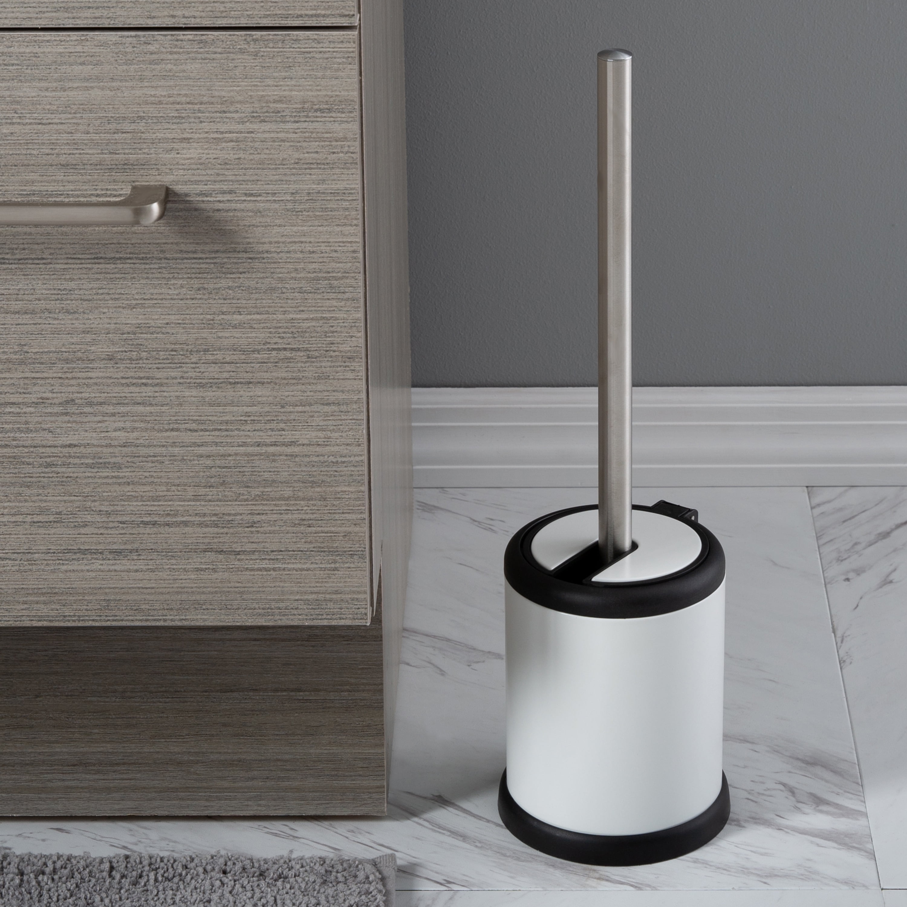 Bath Bliss Toilet Brush and Holder 2 Pack Replacement Brushes in White