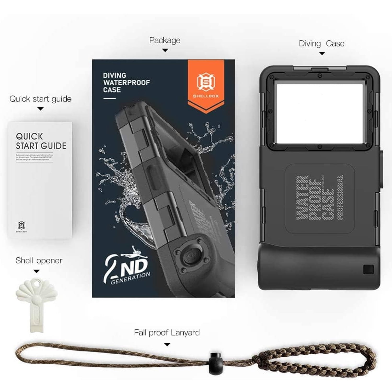 SHELLBOX Swimming 15M Waterproof Case Surfing Underwater Diving For iPhone/Samsung