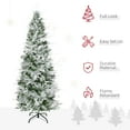 thumbnail image 4 of HOMCOM 6 FT Pencil Artificial Christmas Tree, Snow Flocked Xmas Tree, Green, 4 of 10
