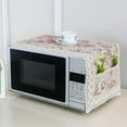 thumbnail image 2 of Cotton Linen Microwave Oven Cover Dust Proof Cloth with Storage Pockets Kitchen Toaster Appliance Protector, 2 of 15