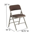 thumbnail image 6 of Flash Furniture HERCULES Series Curved Triple Braced & Double Hinged Brown Patterned Fabric Metal Folding Chair, 6 of 12