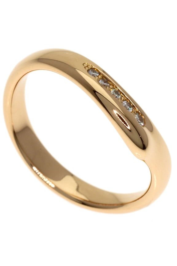 Pre-Owned Tiffany & Co. Open Heart Band Diamond Ring, 18K Pink Gold, Women's.