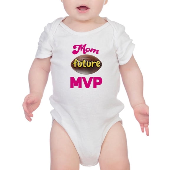 Mom Future Mvp With Football Bodysuit Infant -Smartprints Designs, Unisex Regular Fit