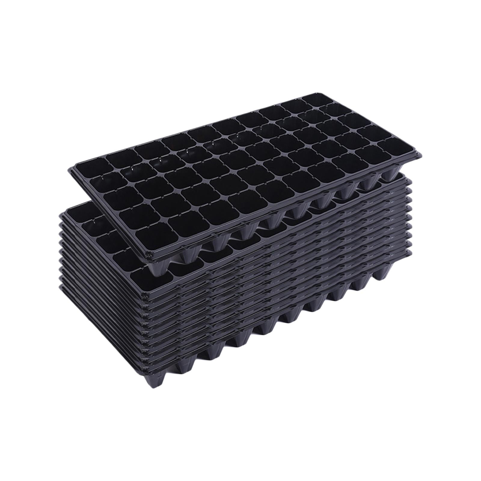 10x Thick Seedling Trays Seedling Starter Trays Black Durable Reusable 50 Holes Pet Plant Trays for Seedling Planting Trays 80g
