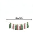 thumbnail image 7 of Christmas Tassel Garland with Wooden Beads, Red Green White Yarn Garland for Fireplace Mantel Wall Tree, Farmhouse Christmas Decorations, Holiday Party Banner, 7 of 7