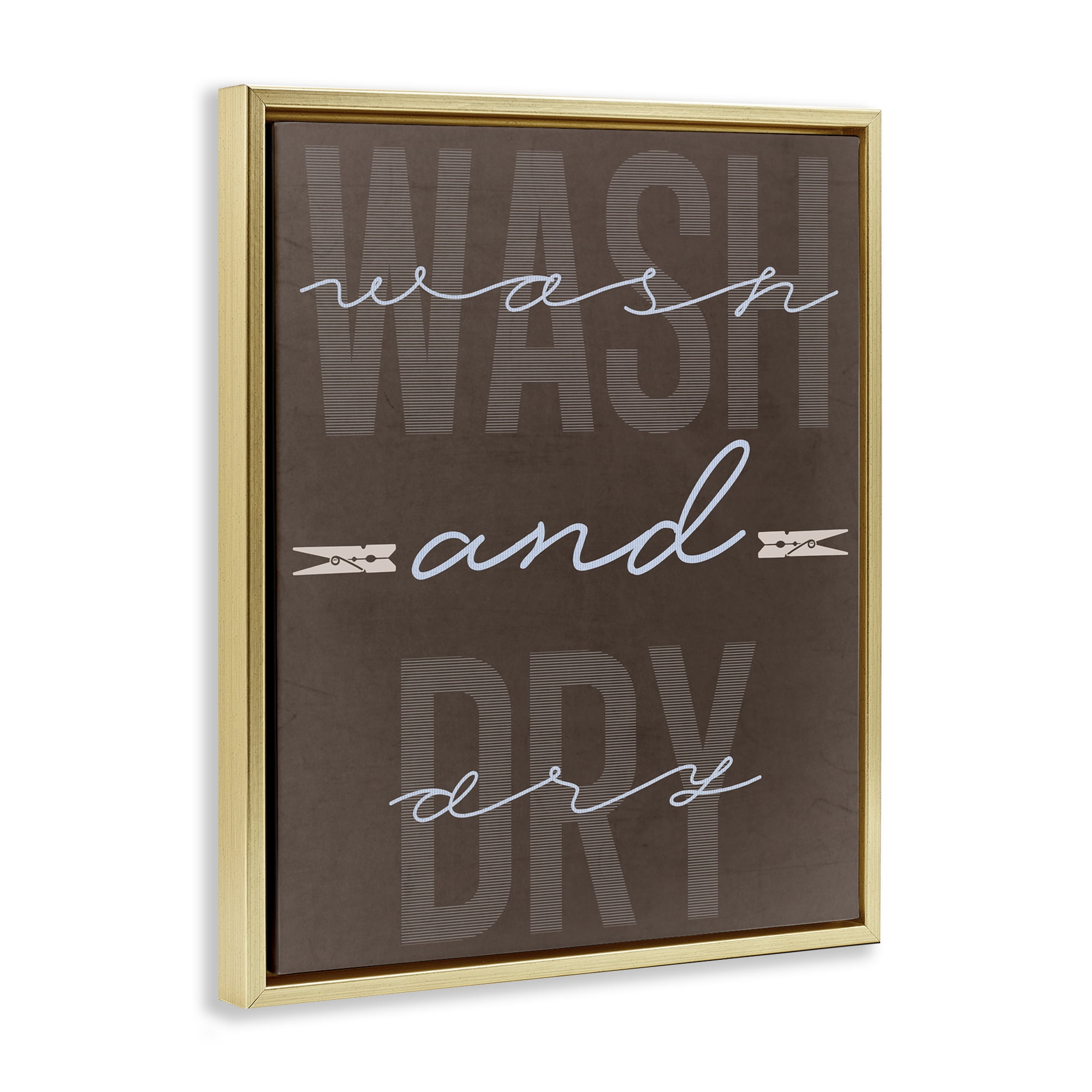 Wash And Dry Brown Gold Framed Floater Canvas Wall Art, design by Marcus Prime
