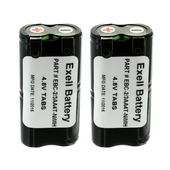 2pc Exell 4.8V 650mAh NiMH Custom Battery Pack w/ Tabs