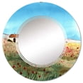 thumbnail image 3 of DESIGN ART Designart 'A Tuscany Landscape With Distant Villa' Printed Country Wall Mirror 32in.x32in., 3 of 5