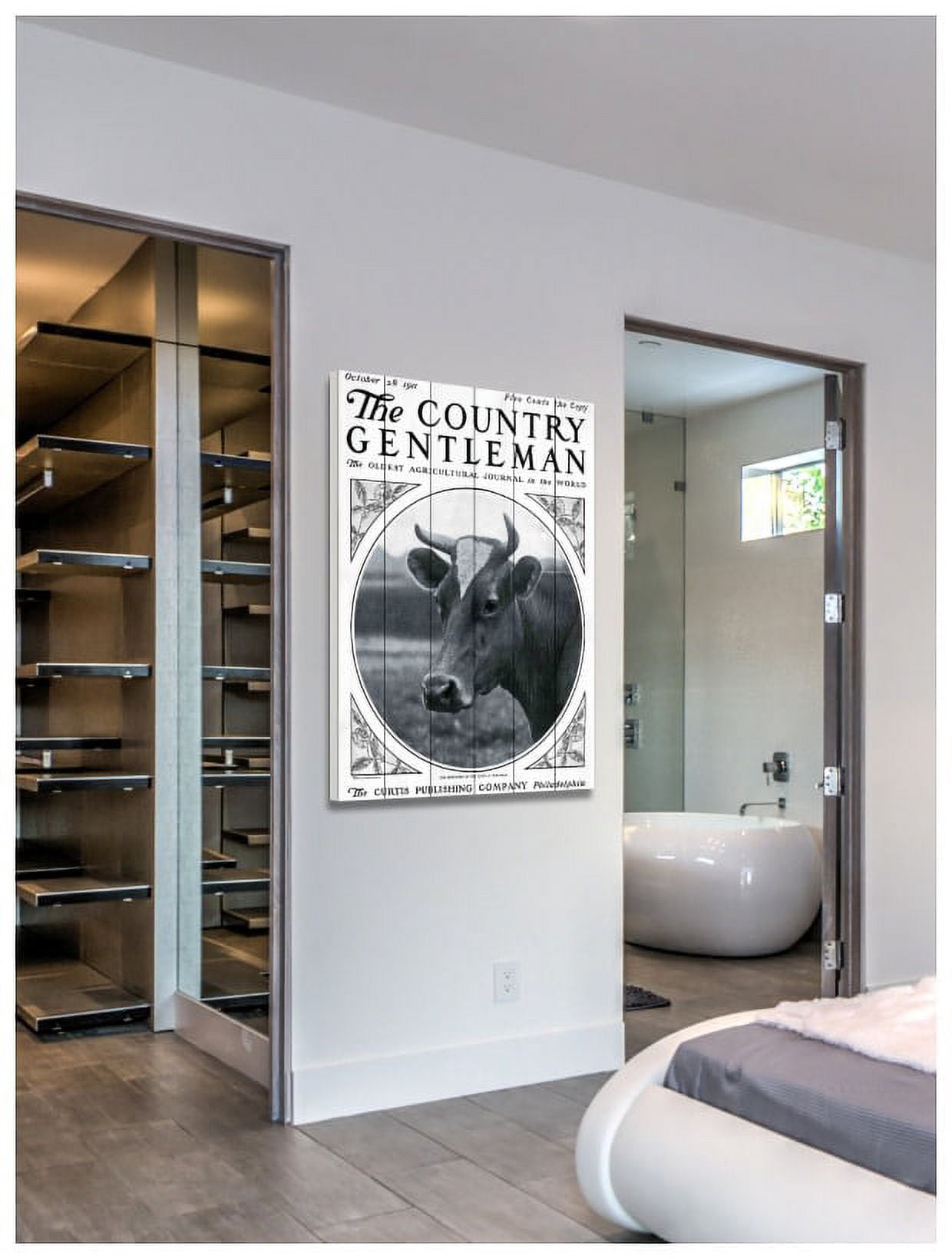 Marmont Hill "CG Cow" Painting Print on White Wood