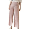 thumbnail image 1 of ShomPort Women's Maternity Pants Loose Comfy Elastic High Waist Wide Leg Pregnancy Pants with Adjustable Belt, 1 of 2
