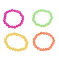 thumbnail image 3 of 4 Uds pulsera de cuentas de neón pulsera de cadena de bolas con cuentas de plástico accesorios de disfraz para fiesta, 3 of 7