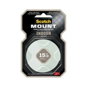3M Scotch Indoor Double-Sided Mounting Tape, 1/2" x 80" Roll