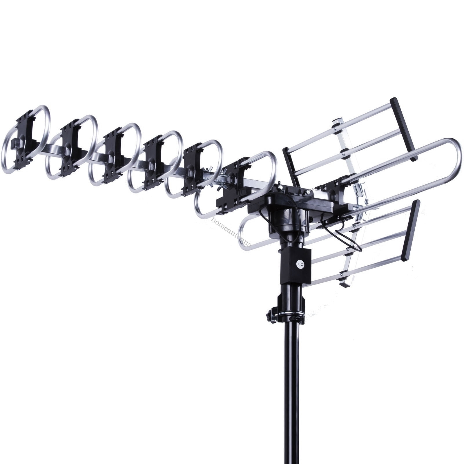 1080P 4K Outdoor Digital HD TV Antenna 360 Degrees Rotation 150 Mile Range Receive UHF VHF FM Signal with Remote Controller COMOTS HDTV Antenna 