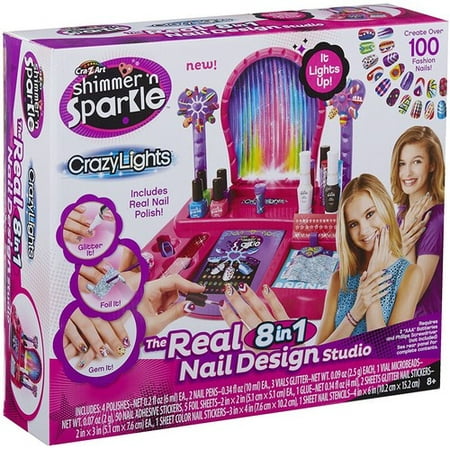 Shimmer and Sparkle Crazy Lights 8 IN 1 Super Nail Salon with Lite UpNail Dryer