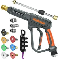 3600PSI 5.5 GPMHigh Pressure Washer Gun with Swivel Ends, Power Washer Gun with M22 14mm & 15mm Fitting, 3/8" Swivel USA-NPT Thread, 7 Nozzle Tips, Replacement Extension Wand