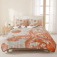 thumbnail image 3 of Twin Quilt Set 68''x86'', Orange Coastal Starfish Lightweight Summer Bedspread Coverlet Set with 2 Pillow Shams, Farmhouse Nautical Coral Conch Breathable All Season Quilt Bedding for Dorm/Bedroom, 3 of 9