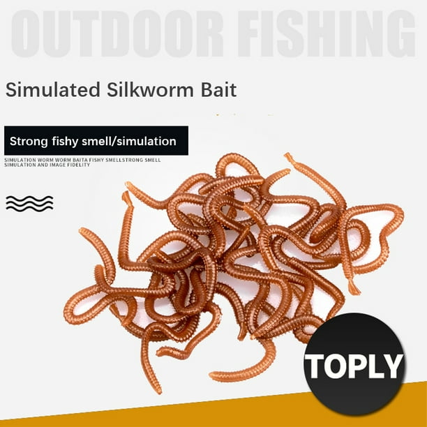 Ruiboury 16pcs Fish Baits Wild Waterproof Worm Lures Freshwater Lifelike  Fishy Smell Simulation Earthworm Worms for Outdoor 