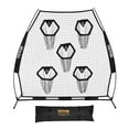 thumbnail image 1 of VEVOR 7 x 7 ft Football Trainer Throwing Net, Training Throwing Target Practice Net with 5 Target Pockets, Knotless Net Includes Straps and Portable Carry Case, Improve QB Throwing Accuracy, Black, 1 of 9
