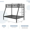 thumbnail image 3 of Costway Twin Over Full Metal Bunk Bed with Integrated Ladder Full-length Guardrail Black, 3 of 10