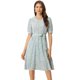 thumbnail image 1 of Vestido floral de gasa midi evasé con cuello Peter Pan para mujer Flores Blancas M, 1 of 6