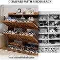 thumbnail image 6 of Aoile Shoe Storage Cabinet with 4 Flip Drawers, Dry & Wet Separation Organizer, Freestanding Shoe Rack with Metal Legs for Hallway, Living Room, Brown, 6 of 9