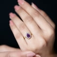 thumbnail image 2 of Rosec Jewels 1.50 CT Amethyst and Diamond Ring, Amethyst Cocktail Ring, Vintage Inspired Amethyst Ring, Amethyst Engagement Jewelry, 18K Yellow Gold, US 11.00, 2 of 4