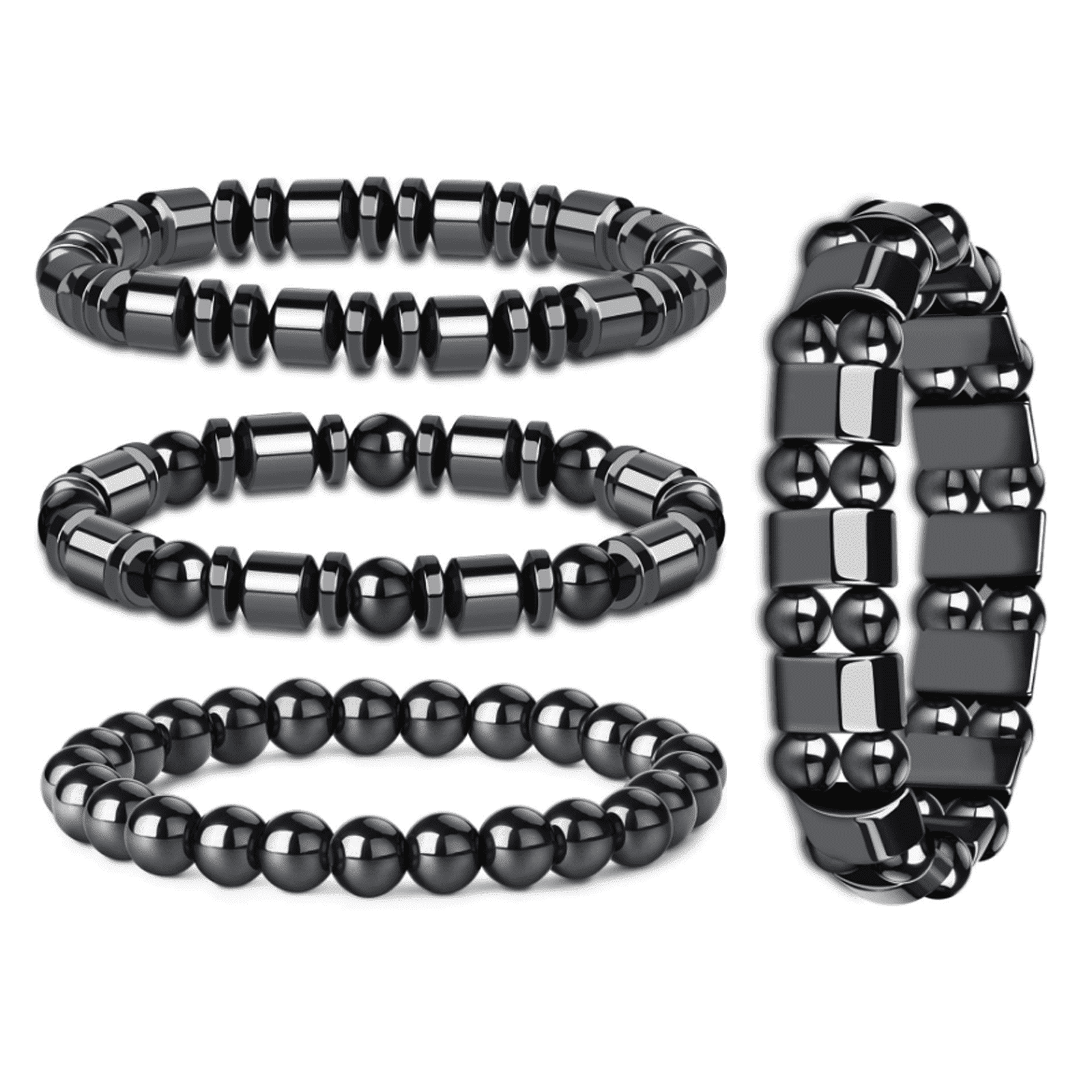 4Pcs Natural Stone Bracelet for Men & Women, Stretch Jewelry, Energy and Focus Boost for Daily Wear, Stretch Bracelet Fashion Jewelry