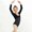 ABlack125, variant on Girls' Solid Color Long Sleeved Round Neck Dance Practice Uniform Medium And Large Children's Jumpsuit