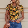 thumbnail image 6 of Fotbe Pumpkins And Sunflowers3 Women's Crew Neck Short Sleeves Bodysuit Tops Round Neck Slim Sleeveless Soft Comfortable Basic-Large, 6 of 7