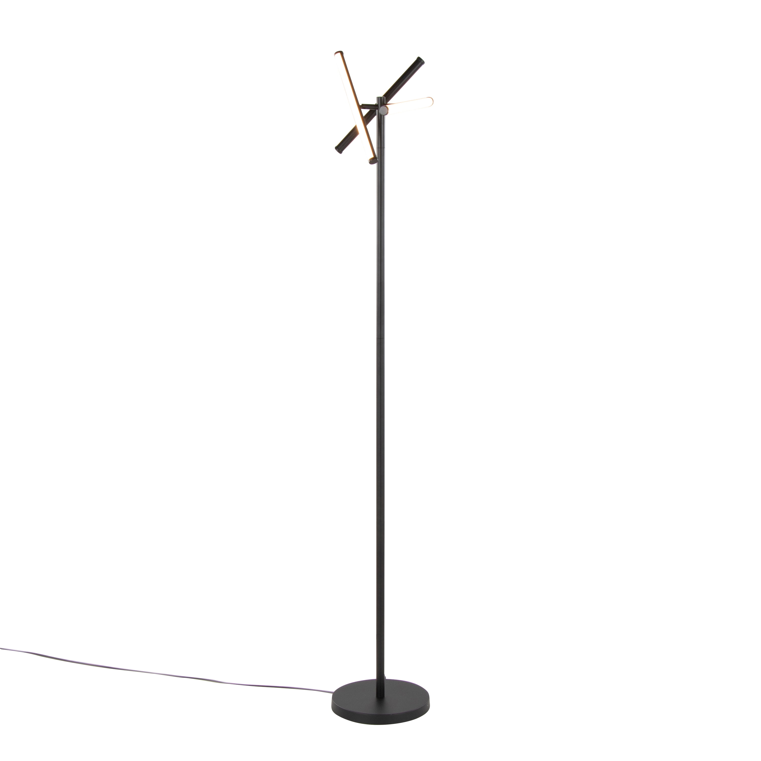 Newest 65" Modern Swivel Floor Lamp, Black Metal with Dimmable Integrated LED for Living Room & Office