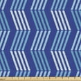 thumbnail image 1 of Geometric Fabric by the Yard Upholstery, Sky Tones Ornamented Image of Zigzag Lines Wavy Design Pattern Print, Decorative Fabric for DIY and Home Accents, Cobalt Blue and Teal by Ambesonne, 1 of 5
