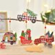 thumbnail image 2 of Farfi Decoración navideña Lindo Trineo Casa navideña Casa rodante Encantos para automóviles Decoración navideña 4 Estilos Árbol de Navidad Adornos Colgantes de Madera Nuevo Ye, 2 of 5
