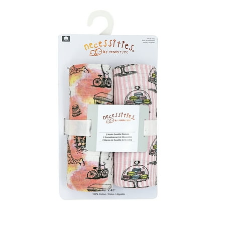 UPC: 0620281025952 | Baby Girls 2 Pack Muslin Swaddle Blankets French Pink Prints