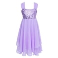 thumbnail image 2 of Aislor Girls Chiffon Sequins Ballet Dance Gymnastics Dress Kids Lyrical Dress Irregular Leotard Skirt, 2 of 7
