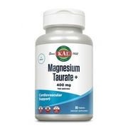 KAL Magnesium Taurate Plus 400mg w/ Coenzyme B6 | Highly Bioavailable, Chelated, Vegan (90 CT)