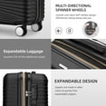 thumbnail image 4 of CQSXDA Expandable Hardside 20 Inch Luggage Suitcase with Spinner Wheels Lightweight Design Travel Essentials, Black, 4 of 5
