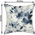 thumbnail image 6 of Spring Flower Pillow Covers 20x20 Watercolor Navy Blue Floral Farmhouse Decor Throw Pillows Case for Couch Seasonal Pillowcase Outdoor Decorative Cushion Cases for Sofa Bed Decorations Set of 2, 6 of 6