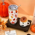 thumbnail image 3 of Fall Tumbler with Lid and Straw Maple Leaf Stainless Steel Cup 20oz Watercolor Orange Leaves Tumbler Cup Autumn Travel Coffee Mug for Fall Harvest Thanksgiving Decor Gift Supplies, 3 of 6