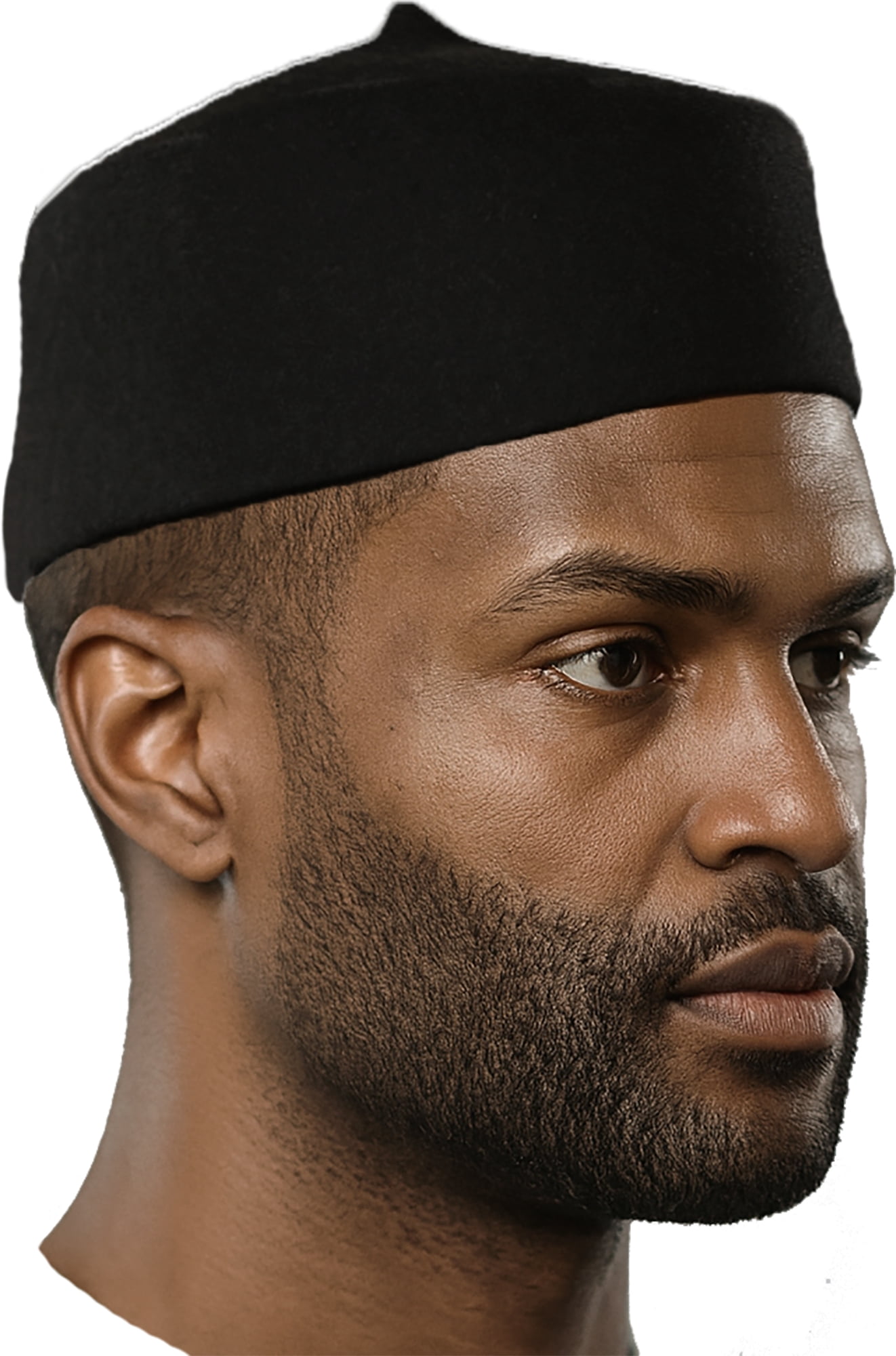 Black Wool Fez Hat for Men – Soft Felt Igbo Cap | Traditional African Hat Kufi