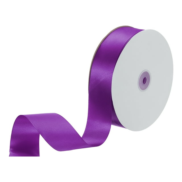 Uxcell Satin Ribbon, Single Face Polyester Satin Ribbon for Gift Wrapping, Crafts Purple 1-1/2 inch