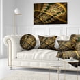 thumbnail image 3 of Designart Dark Green Gold Fractal Flower - Abstract Throw Pillow - 12x20, 3 of 5