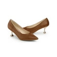 thumbnail image 1 of BLISSFUL STEP Escarpins pour Femmes à Bout Pointu à Talon Aiguille à Enfiler Chaussures à Talon Moyen Brun 8,5, 1 of 7