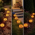 thumbnail image 6 of Halloween Solar Pumpkin Ghost Ground Stake Light Set, 1 to 5 Spooky LED Pathway Lights, Waterproof Outdoor Ambient Lamp for Patio Yard Garden Lawn Halloween Holiday Decor, C, 6 of 7