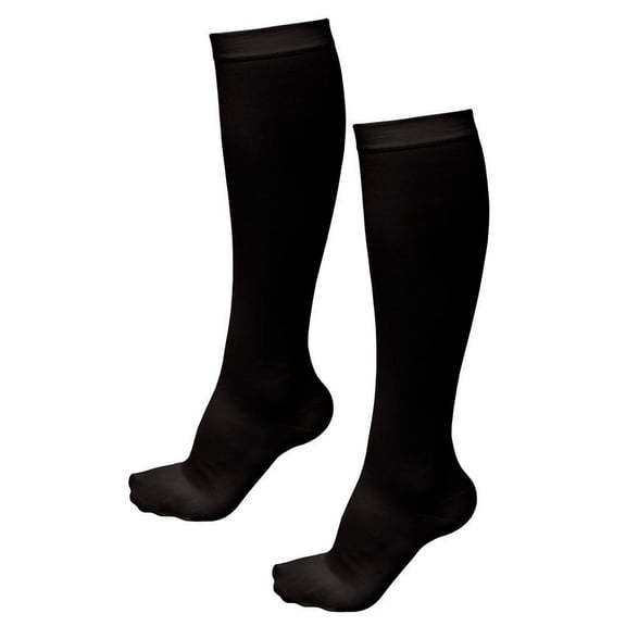 Deluxe Comfort Air Travel Compression Socks, Large/X-Large – Enhances Circulation Even at High Altitudes – Soothes Tired Aching Feet – Spider and Varicose Vein Relief – Socks, Black